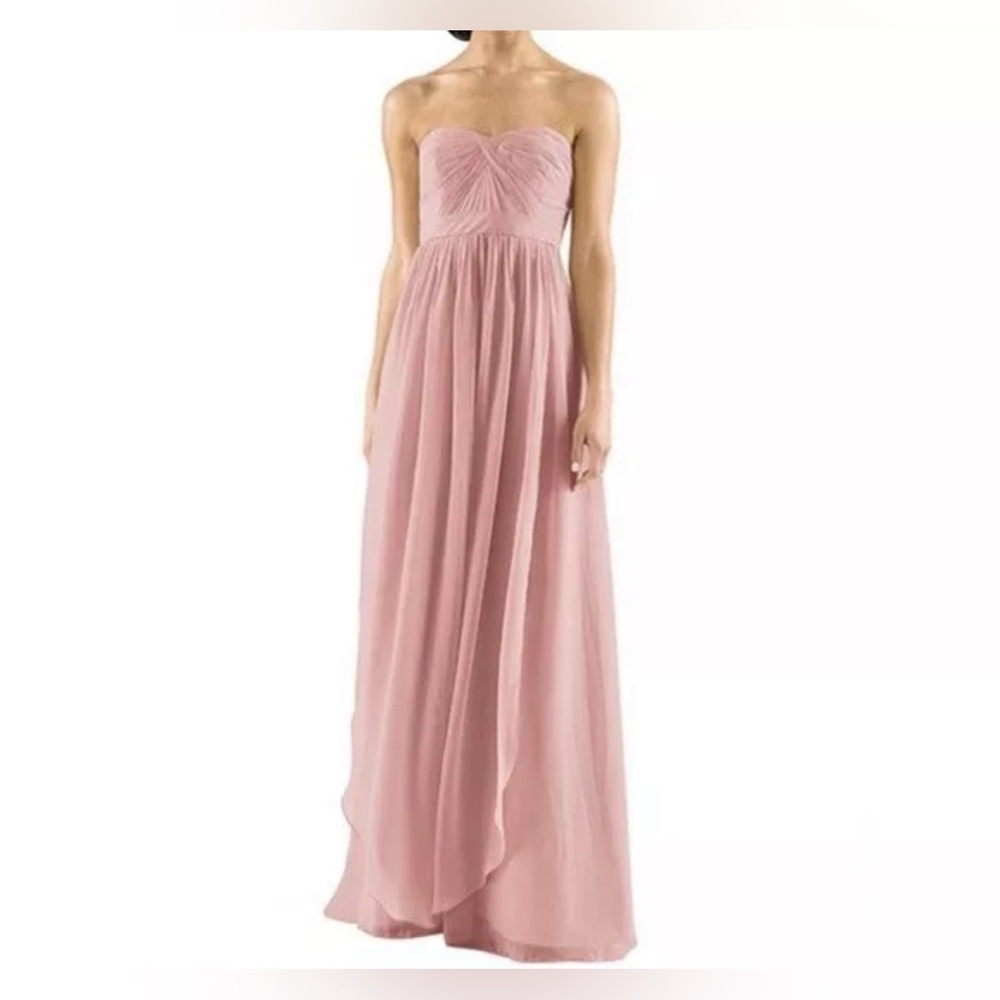 Jenny Yoo Aidan Convertible Chiffon Bridesmaid Dress in Rosewater Size 10